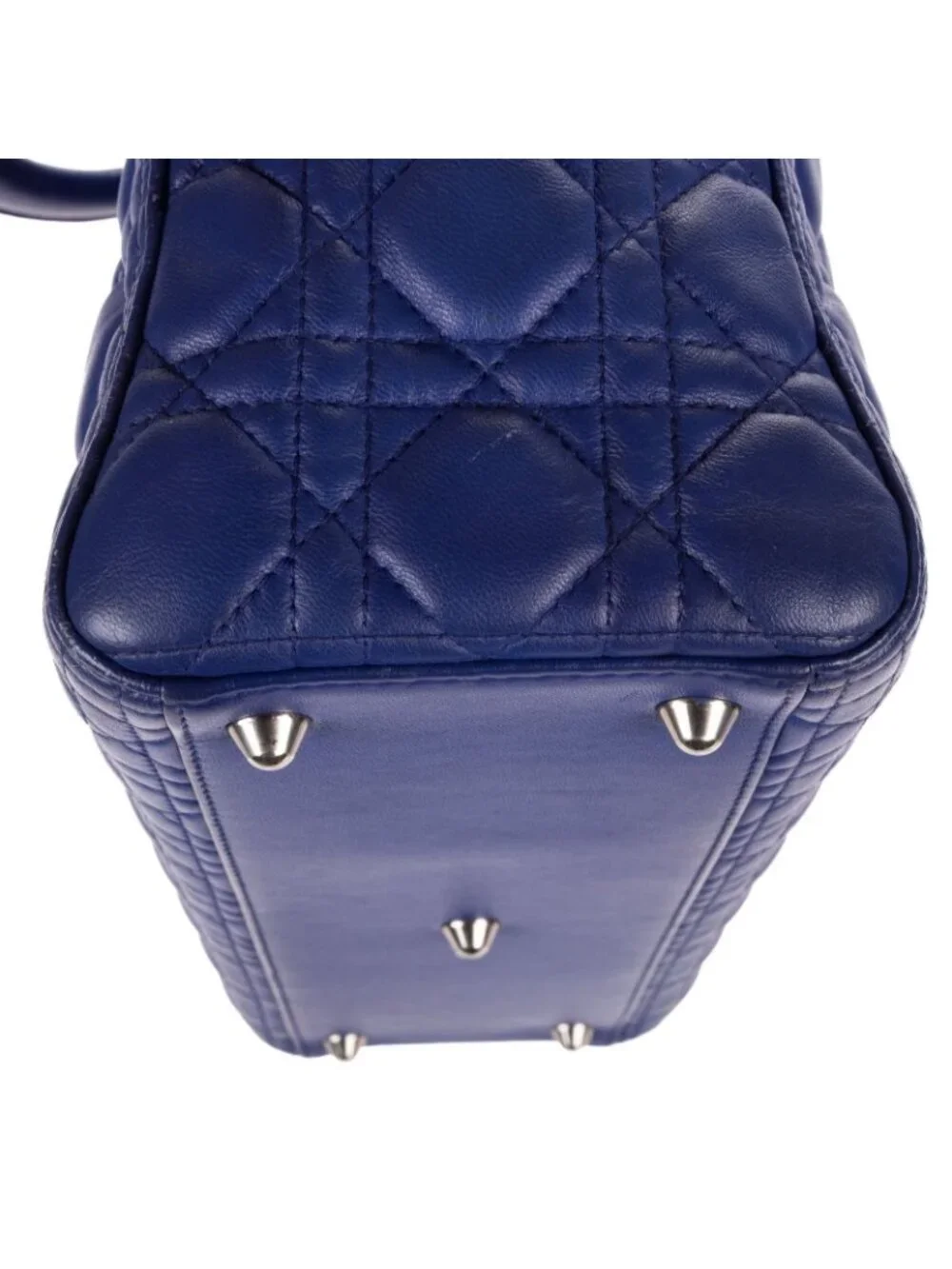 Dior Large Lady Dior Zip Blue Cannage Lambskin Leather Handbag